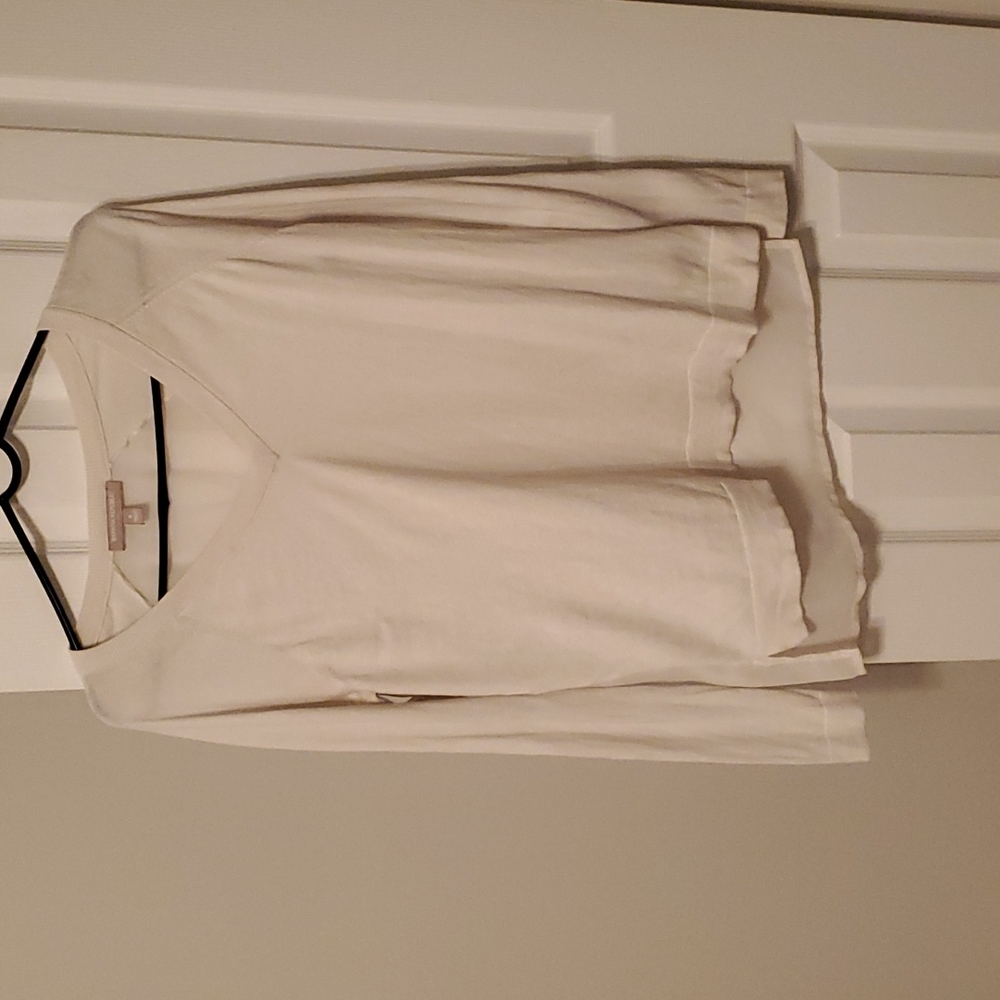 Banana Republic cream v-neck sheer back sweater
